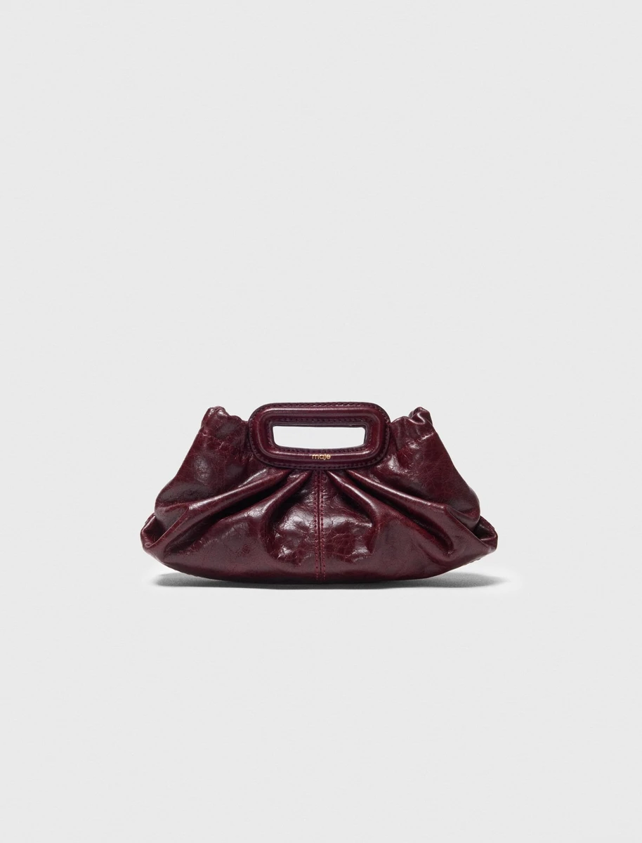 Mini clutch en cuir craquelé
