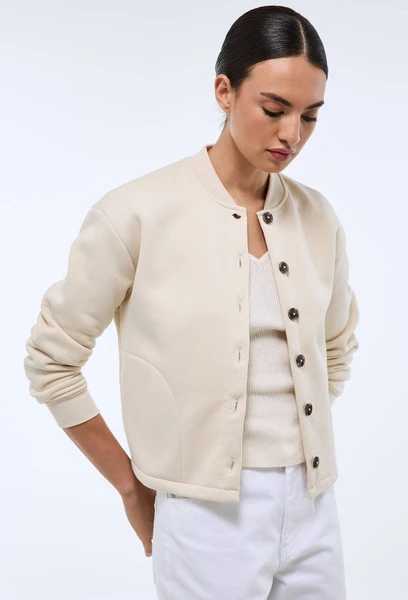 Cardigan boutonné en molleton