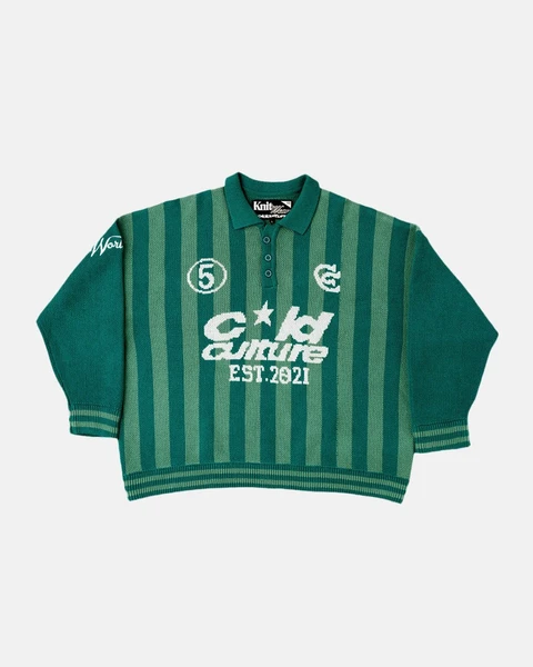 STRUCTURE COLLAR KNIT SWEATSHIRT KNIT MOSS GREEN