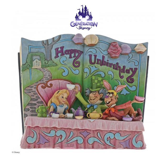 Storybook en résine Alice au Pays des Merveilles "Happy Unbirthday" Enesco by Jim Shore - Generation-Disney