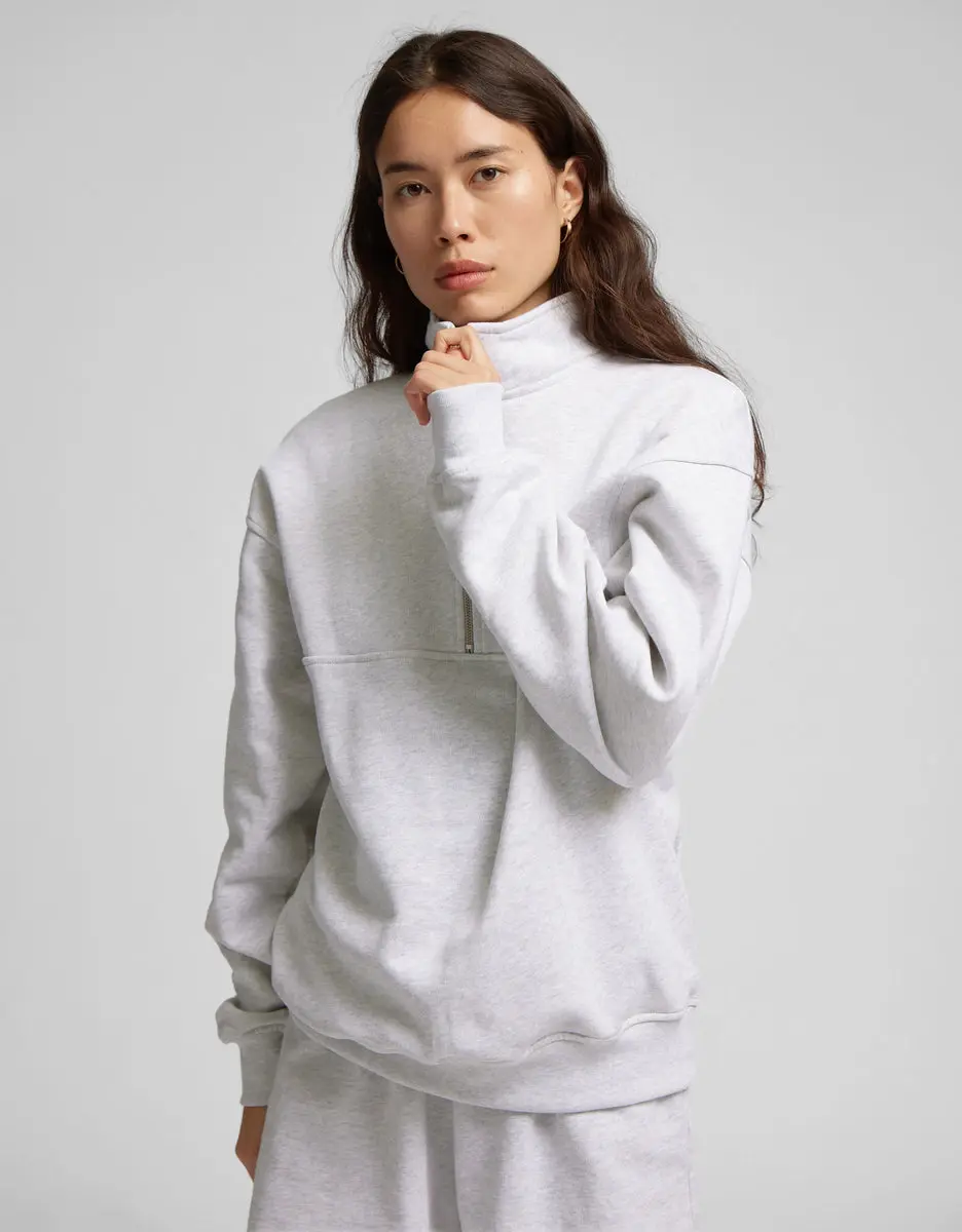 Organic Quarter Zip - Deep Black