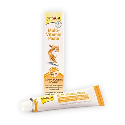 GimCat Pâte Multi-Vitamin - Snack bon pour la santé des chats, active les défenses de l’organisme et renforce le système immunitaire - 1 tube (1 à 50 g)