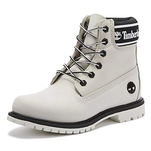 Timberland 6 inch Logo Collar Femmes Blanc Bottes-UK 5 / EU 38