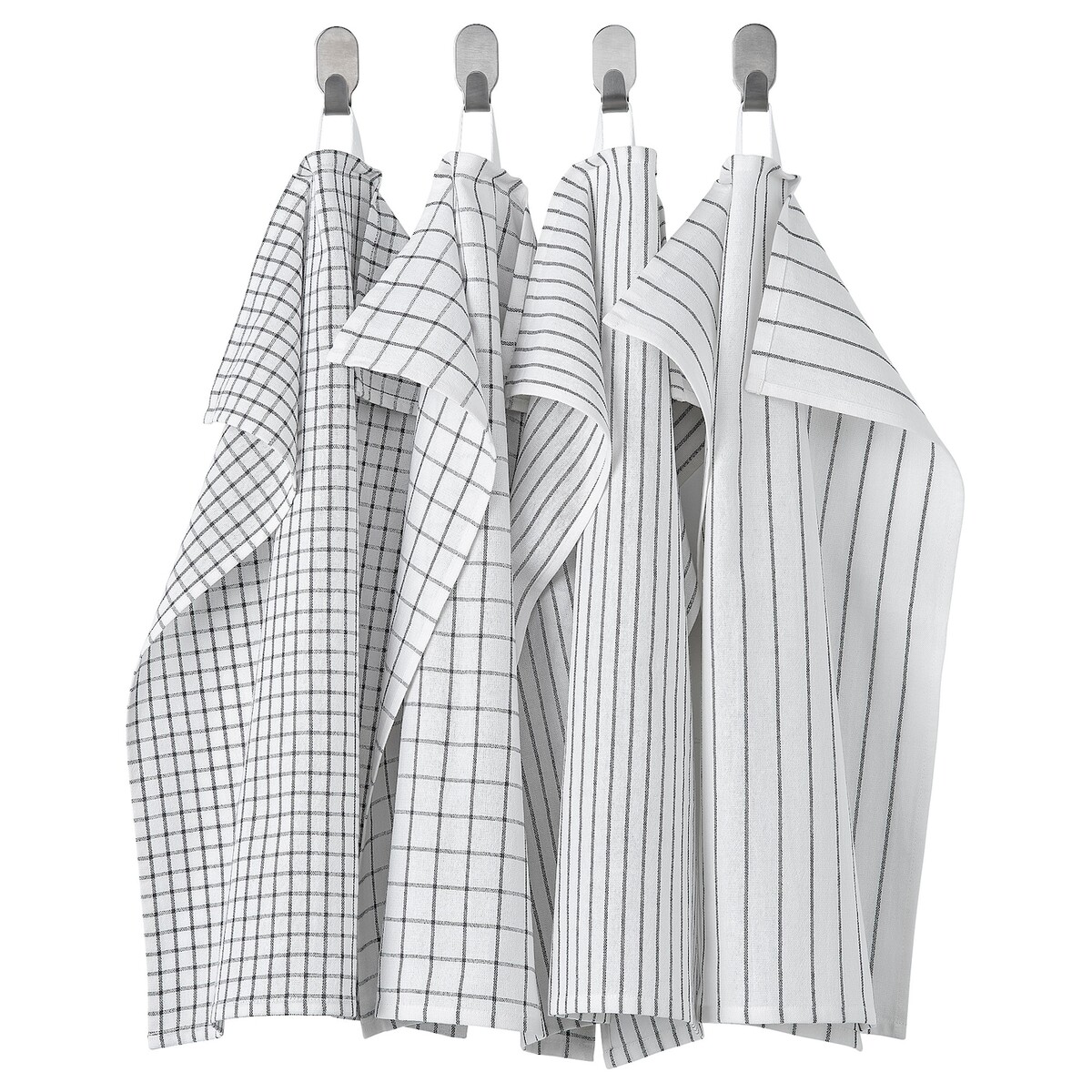 RINNIG Torchon - blanc/gris foncé/à motifs 45x60 cm