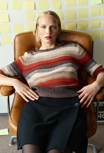 Pull manches courtes en coton