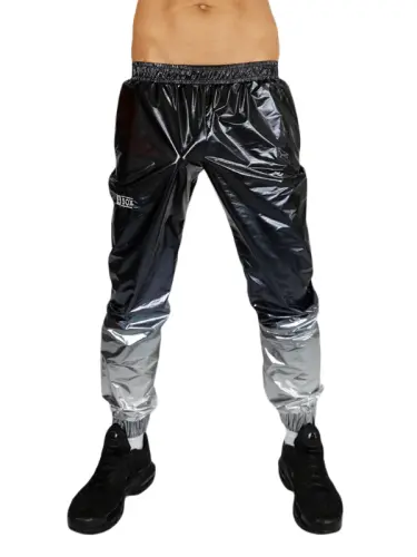 Nylon Pants Fuckbuddy Black/Silver Gradient