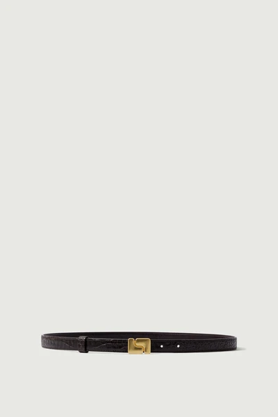 CEINTURE NINON MINI MARRON CROCO