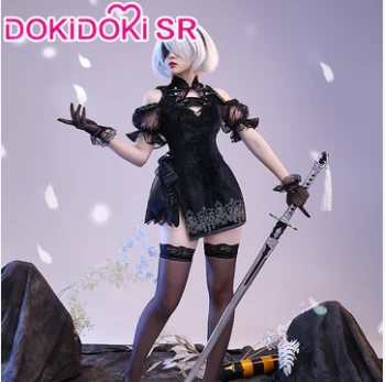 DokiDoki-SR Game NieR:Automata Cosplay 2B Cosplay YoRHa No. 2 Type B Cosplay Costume Cheongsam