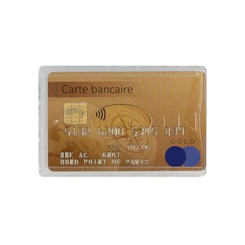 Color Pop® Etui Rigide blindé 1 Carte bancaire Anti-piratage (Anti-RFID)- Fabrication française - Protection des données bancaires - 6 x 9 cm (Transparent)