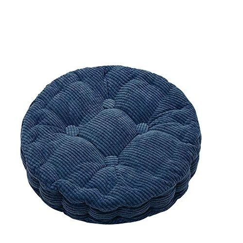 Morbuy Rond Coussin de Chaise Tatami, Simple Fauteuil Siège Canapé Coussin d'Assise Intérieur Epais Décoration pour Bureau Maison Salle à Manger Voiture Salon Multicolore (45cm/ 18”, Marine)
