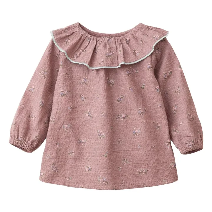 Blouse Charline Fleurie Coton Bio | Vieux Rose