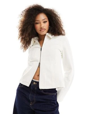 Weekday - Jyn - Veste en sergé effet usé - Blanc | ASOS