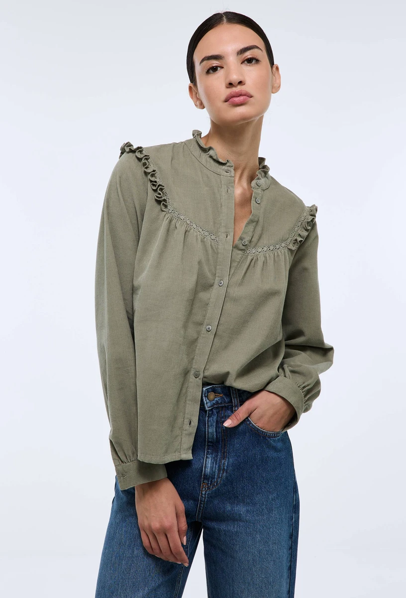 Blouse manches longues en velours en coton BIO GOTS