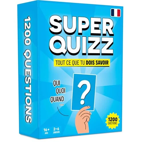 Super Quizz - Jeu Trivial - Jeux de Société Adulte avec 1200 Questions de Culture Générale - Jeu de Societe Amusant avec Cartes - Jeu pour la Famille avec Adolescents et Adultes - Cadeau pour Garçons
