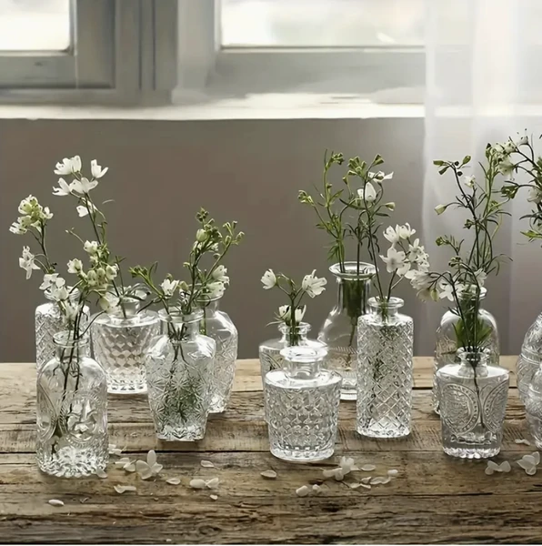 ensemble 10/20 vases en verre transparent à relief simple - Temu France