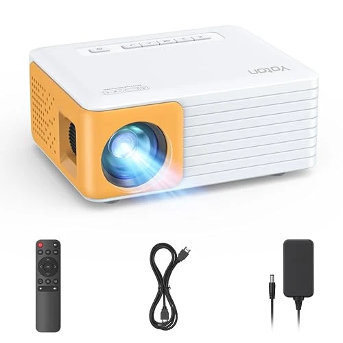 YOTON Mini Projecteur, Videoprojecteur 1080P Full HD Supportée, 200 ANSI, Zoom 50%, 2025 Upgraded Retroprojecteur Portable Compatible avec HDMI USB iOS Android Firestick PS5