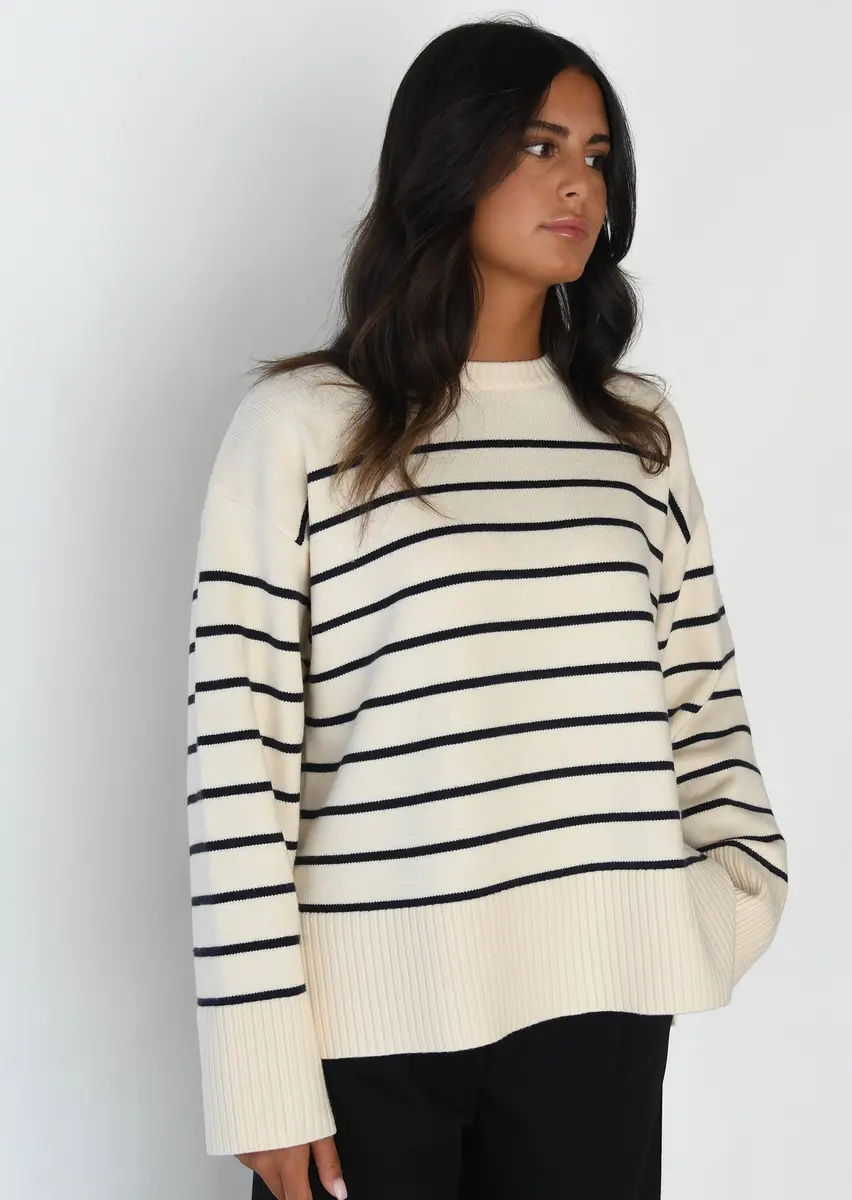 Pull en maille à rayures