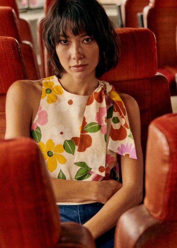 Blouse Loren - Imprimé Sol - Lin - Sézane