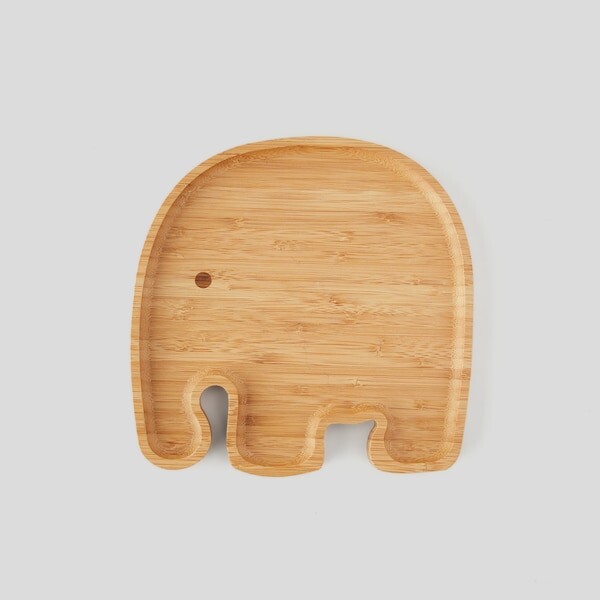 Assiette en bambou - eléphant