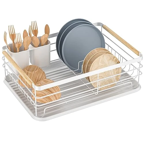 Cuisine ► Dreamhigh® Egoutoire Vaisselle Cuisine, Egouttoir Vaisselle sur Evier avec Porte-ustensiles et Bac D'égouttement, Plateau Étendoir pour Évier Cuisine, pour Une Famille de 3-5 Personnes