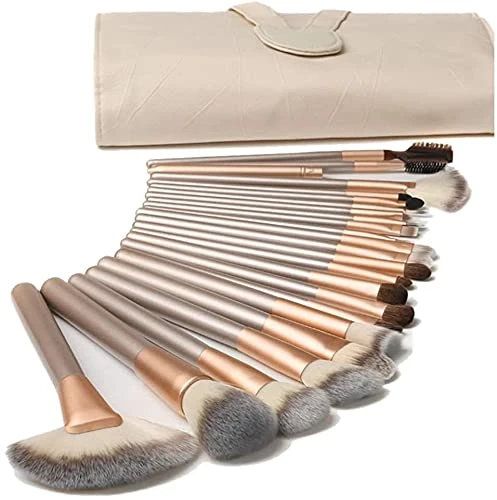 18PCS Set Pinceaux Maquillage avec Sac De Rangement Professionnel pour Fond De Teint, Blush, fard à Paupières Poils Synthetiques Doux et Sans Cruauté