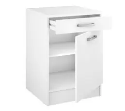 Bas 60 cm 1 porte 1 tiroir UNO blanc mat