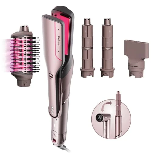 Shark | FlexFusion™ 5 in 1 Air Styler Straightener + Brush Set (Blush)