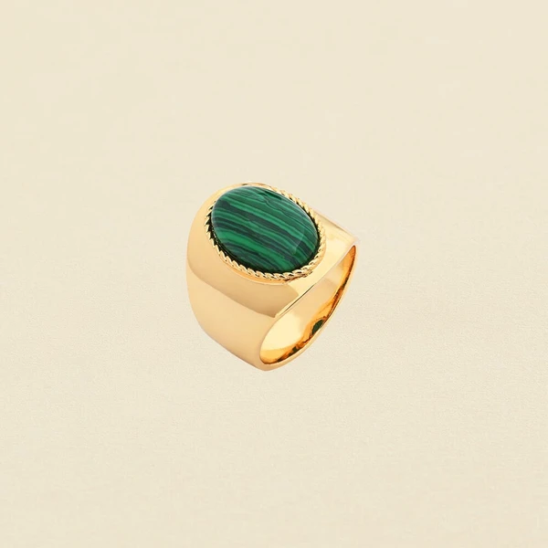 Bague large ALOHA - Malachite