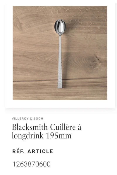6x Blacksmith Cuillère à longdrink 195mm