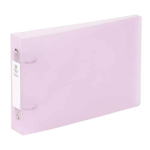 Viquel - Classeur à fiches Bristol avec étiquettes d'identification - 2 anneaux - Format A5 (25x16,5cm) - Rose