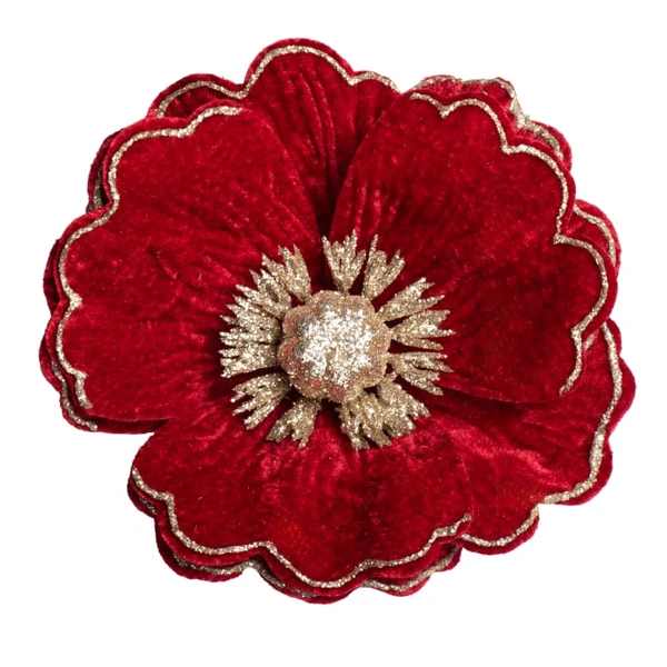 Suspension de Noël fleur rouge