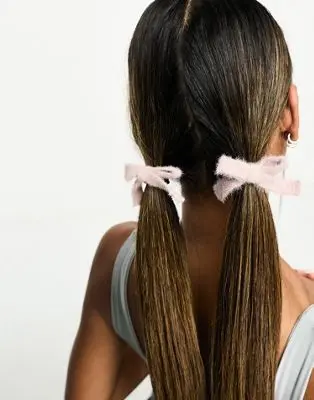 DesignB London - Rubans pour cheveux en maille - Rose