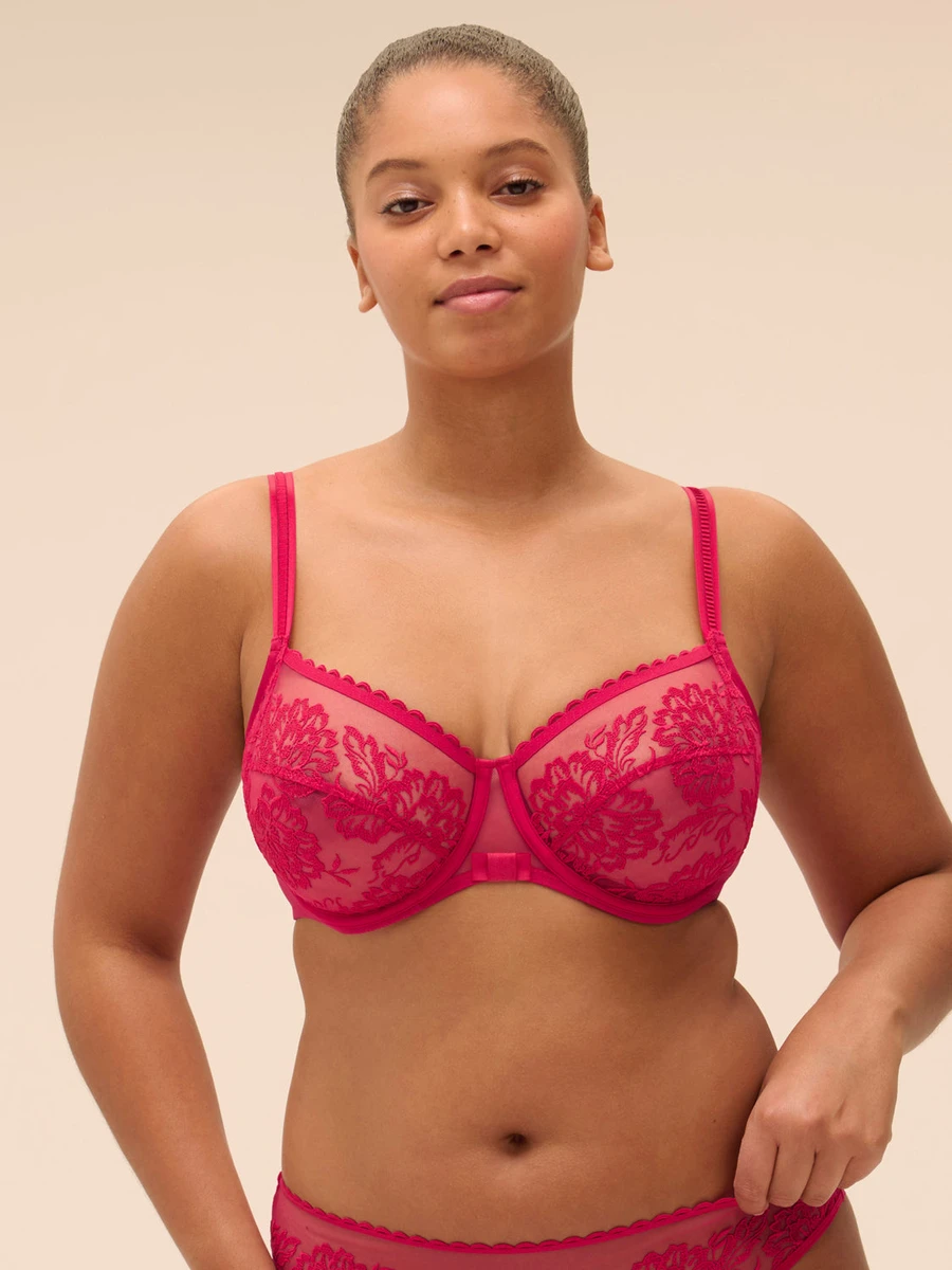 Soutien-gorge avec armatures décolleté carré - Cranberry
