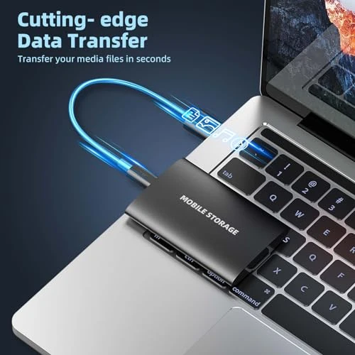 Disque Dur Externe Portable 2To USB SATA Ultra Fin Tout-Aluminium Stockage pour PC, Mac, Laptop, Ordinateur de Bureau, Ordinateur Portable, Windows