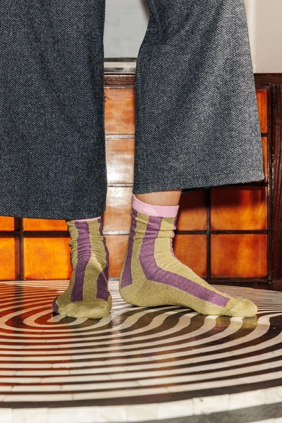 Chaussettes rayées paillettes