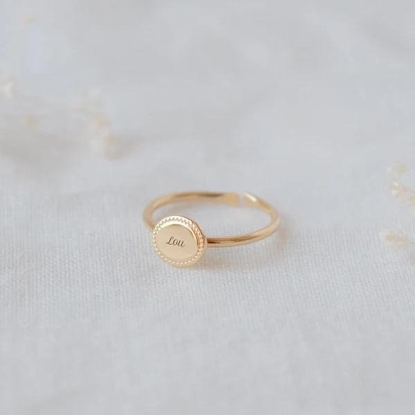 Bague Madeleine Perlé - Plaqué Or Jaune