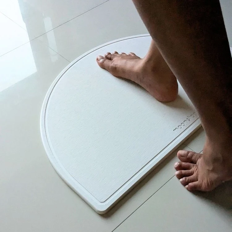 Tapis de Bain en Diatomite Luna - Blanc Eternel