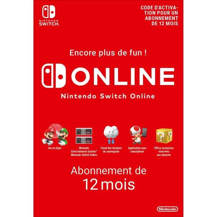 Abonnement Individuel de 12 mois au service Nintendo Switch Online - Code de Téléchargement pour Nintendo Switch