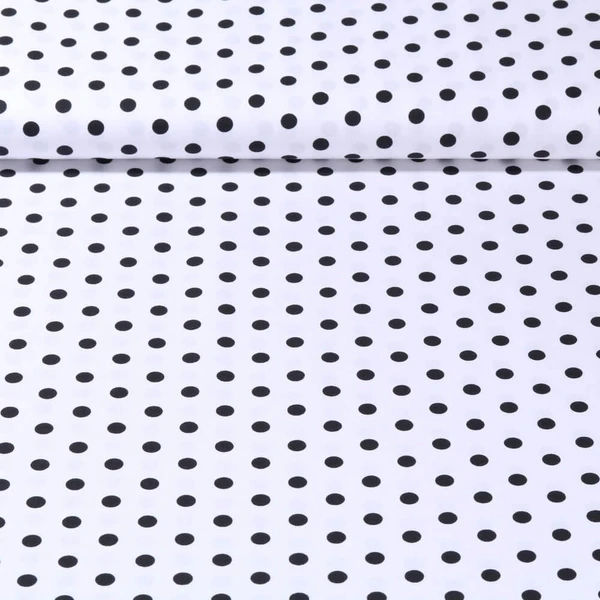 Popeline de coton Benno - Pois XL Blanc Noir
