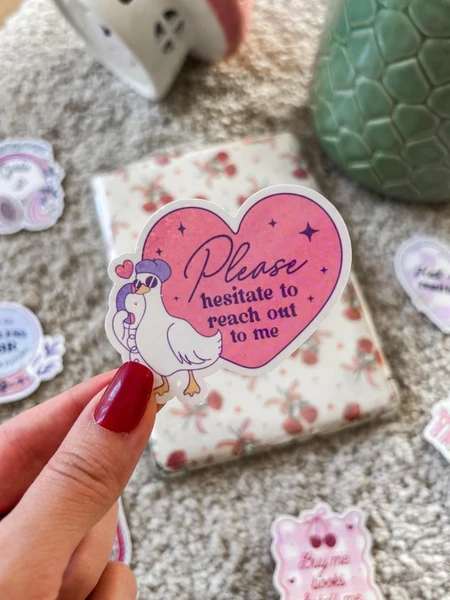 Cute Kindle Sticker Goose Kobo Decor Funny E-Reader Holographic Sticker Bookish Laptop Vinyl Sticker Kindle Accessories Booklover Gift