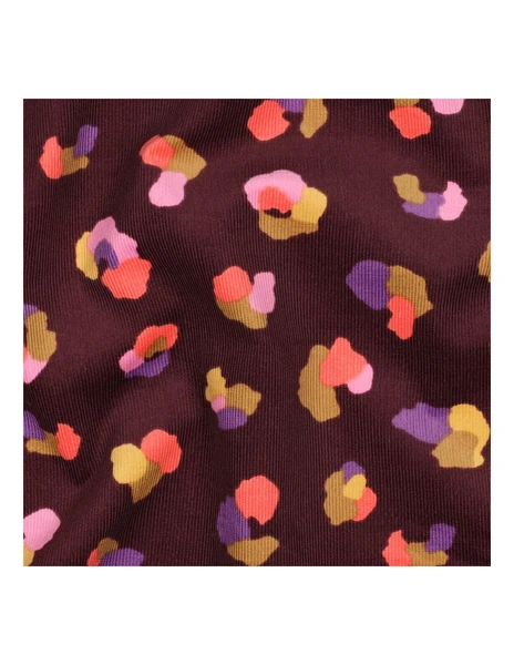 Tissu velours milleraies fantaisie - Thaïs fond bordeaux