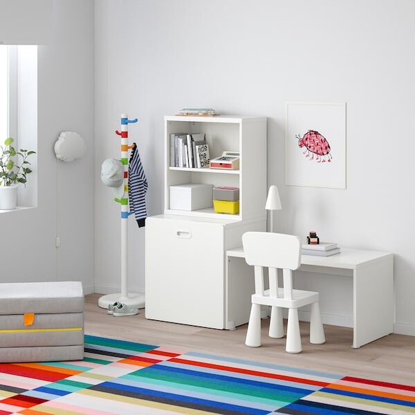 STUVA / FRITIDS Table avec rangement jouet - blanc, blanc 150x50x128 cm