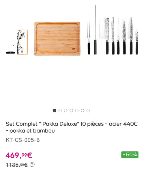 Set couteau Kotai Veepee ou showroomprive (prendre en promo ca vaut pas 1000 balles cette merde mdrr)