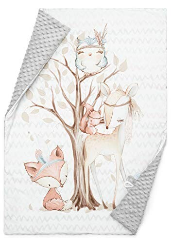 Couverture EliMeli - Pour bébé - En coton avec rembourrage - Tissu polaire Minky ultra doux - 75 x 100 cm - De qualité supérieure - Certifiée Öko-Tex - Fabriquée en Europe - Cadeau idéal