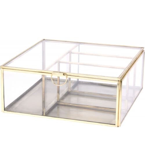 Boîte à bijoux en métal doré et verre | Maisons du Monde