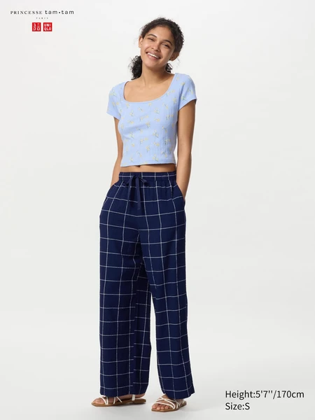 Pantalon Easy en Seersucker (Carreaux, Standard)
