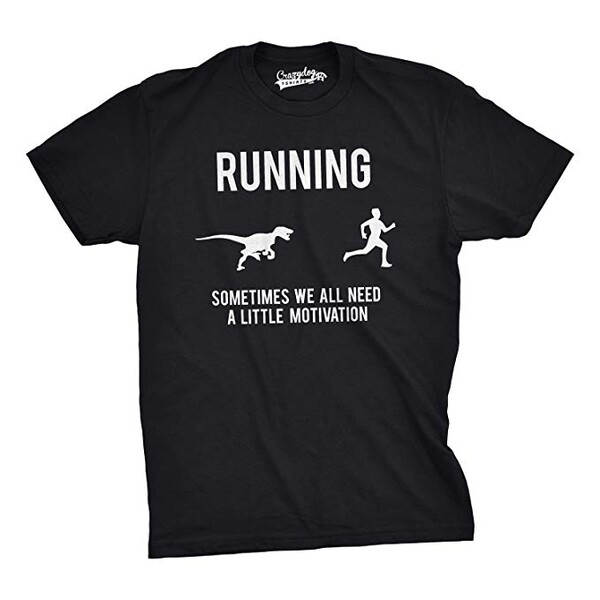 Crazy Dog Tshirts - Mens Running Motivation Raptor Chase T Shirt Funny Dinosaur Tee for Guys (Black) - XL - Homme: Amazon.fr: Vêtements et accessoires