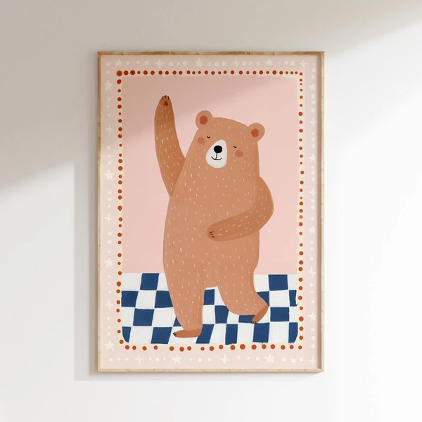Kinderkamer print retro | Beertje danst | ELLIE Studio
