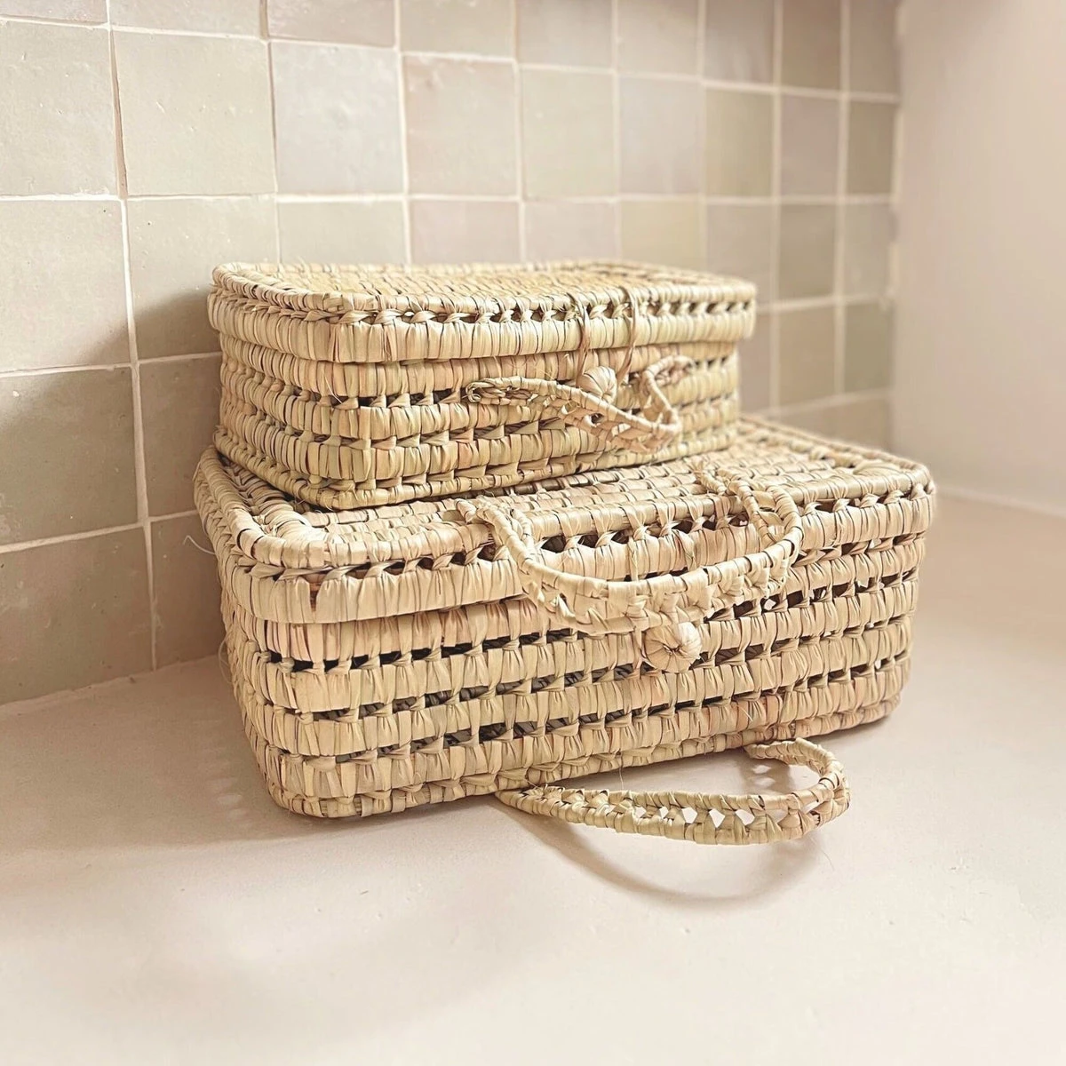 Valisette en feuilles de palmier 40cm