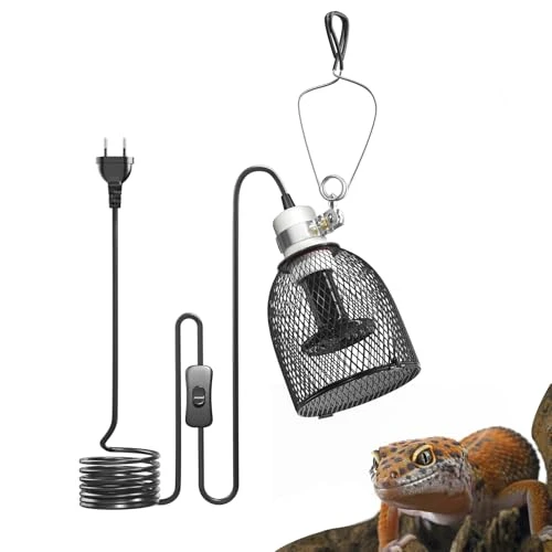 Brighte27, Dome Lampe Chauffante Terrarium avec 1 Ampoule Céramique Chauffante 100W, Support Lampe Terrarium 160W